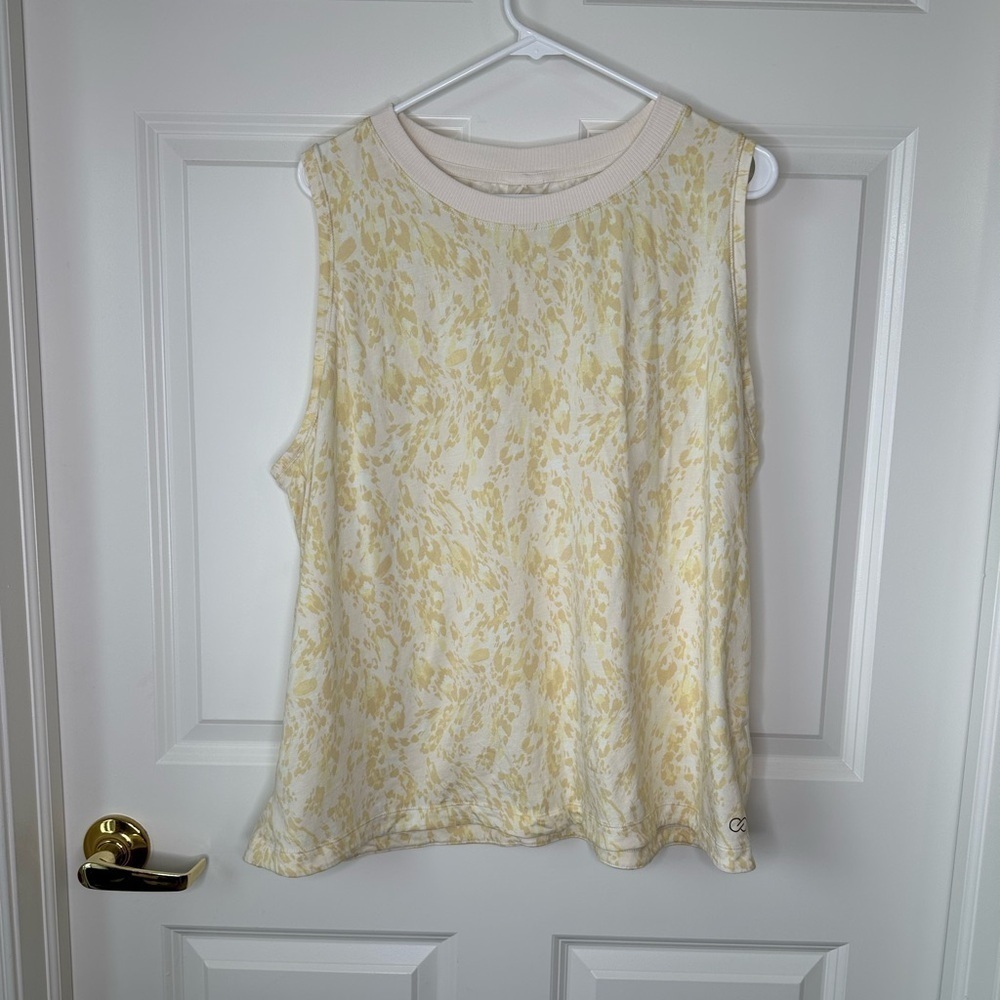 Calia Everyday Boyfriend Halter Tank Top Animal Frosted Lemon Size XXL